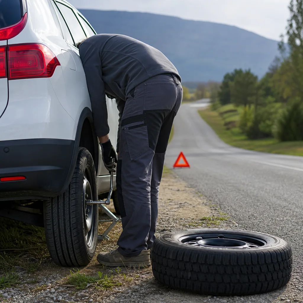 Dépannage crevaison et changement de pneu sur route